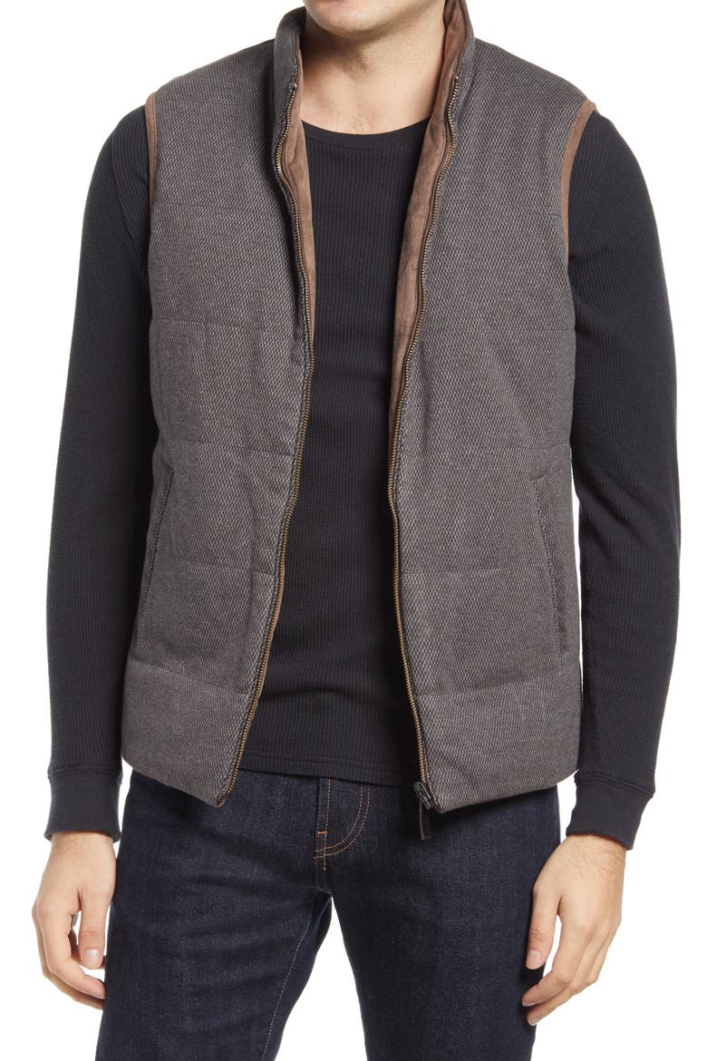 Reversible Quilted Vest, Alternate, color, TAUPE/ BRN