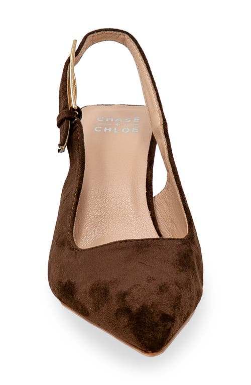 Chase & Chloe Chase And Chloe Slingback Pump In Brown