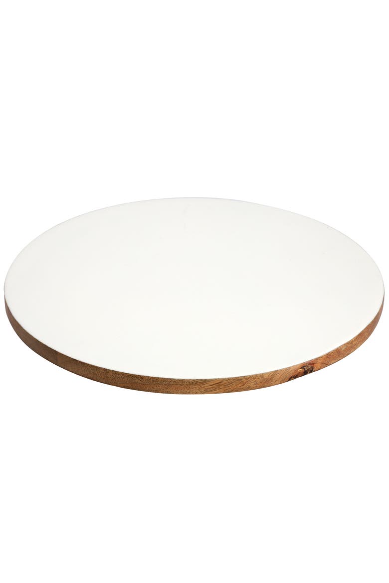 14 Inch Wood Lazy Susan Serving Board, Main, color, White