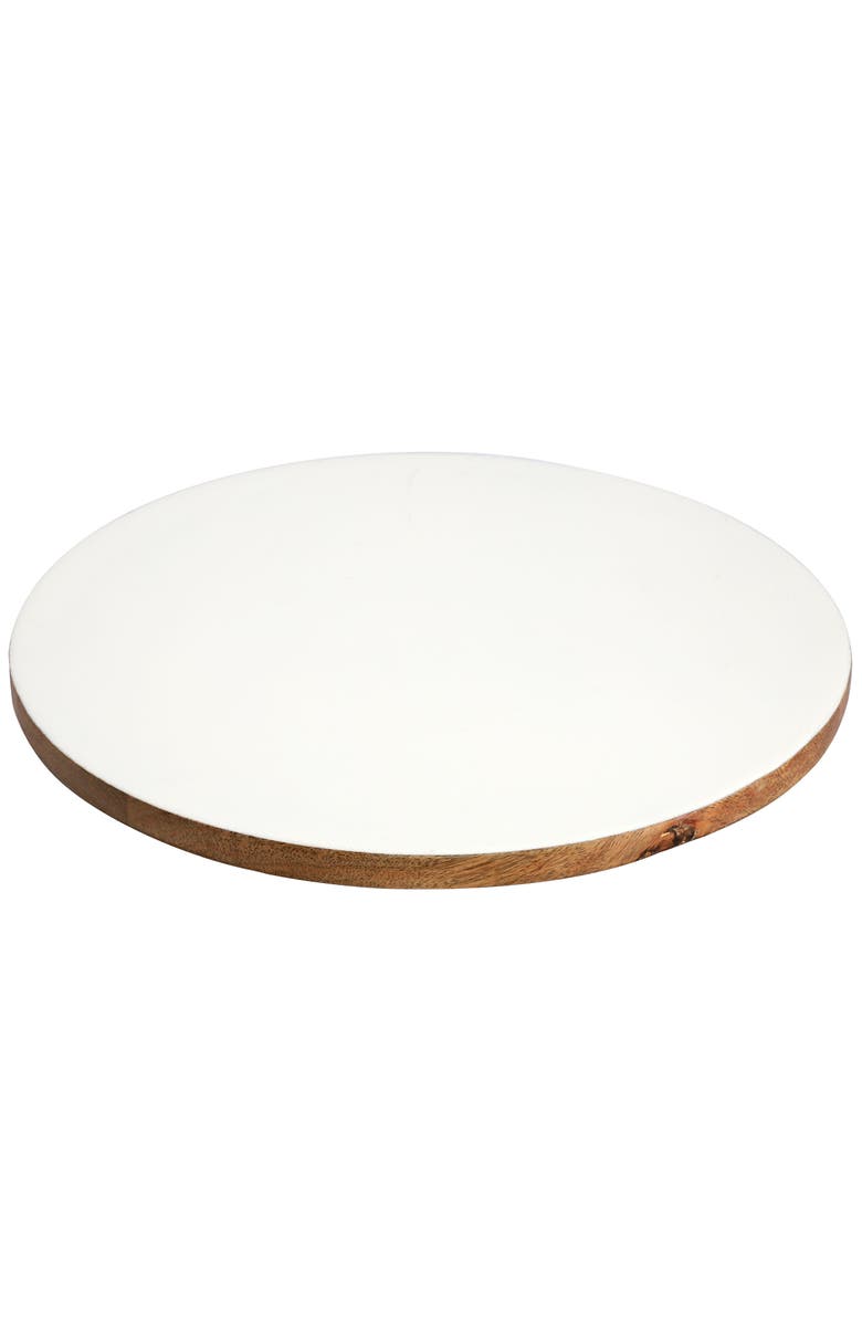 Gibson Home 14 Inch Wood Lazy Susan Serving Board, Main, color, White