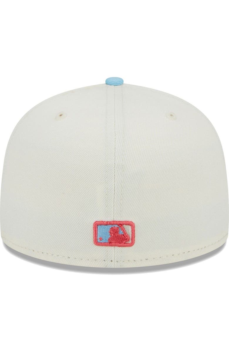 New Era Men's New Era Cream/Light Blue Cincinnati Reds Spring Color Two-Tone 59FIFTY Fitted Hat, Alternate, color, 
