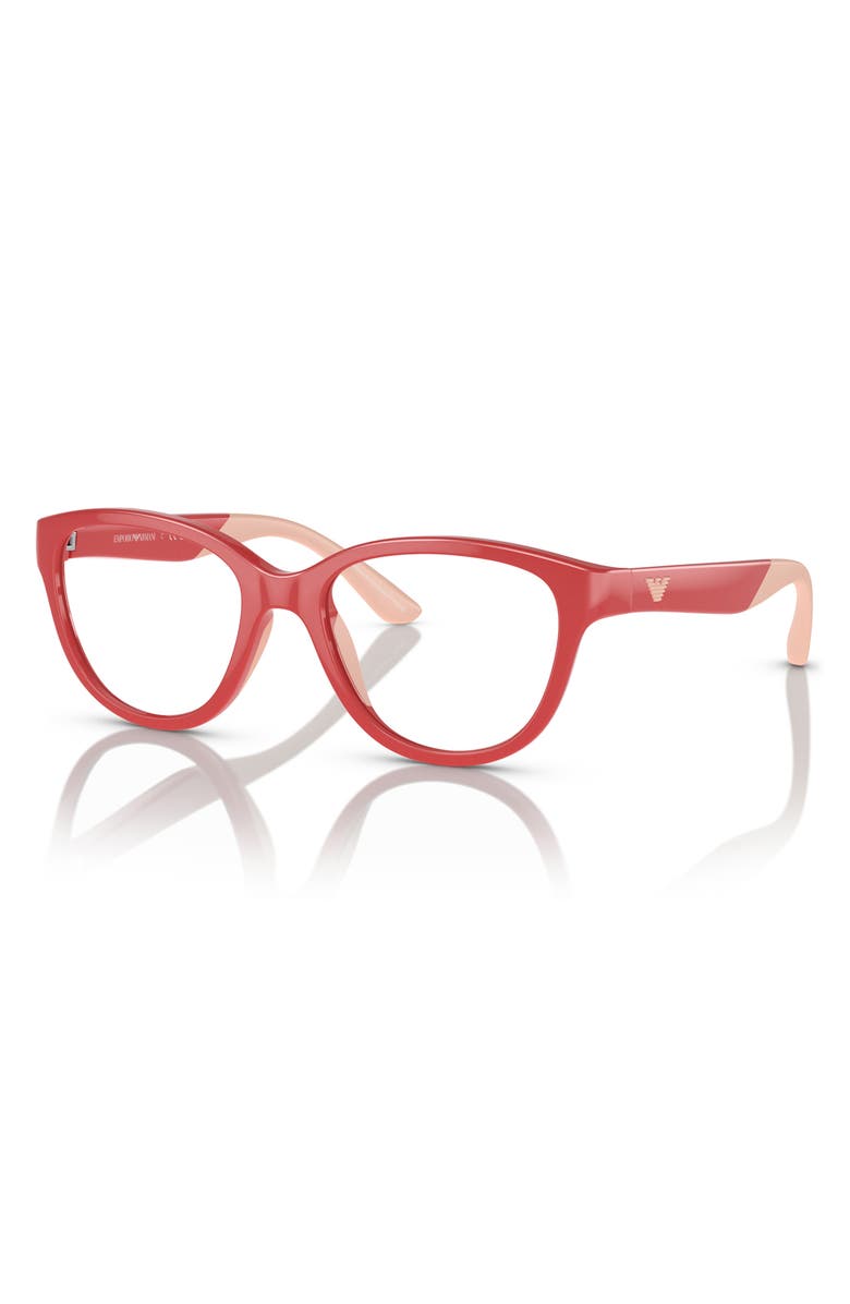 Emporio Armani Kids' 47mm Cat Eye Optical Glasses, Alternate, color, Shiny Coral / Demo Lens