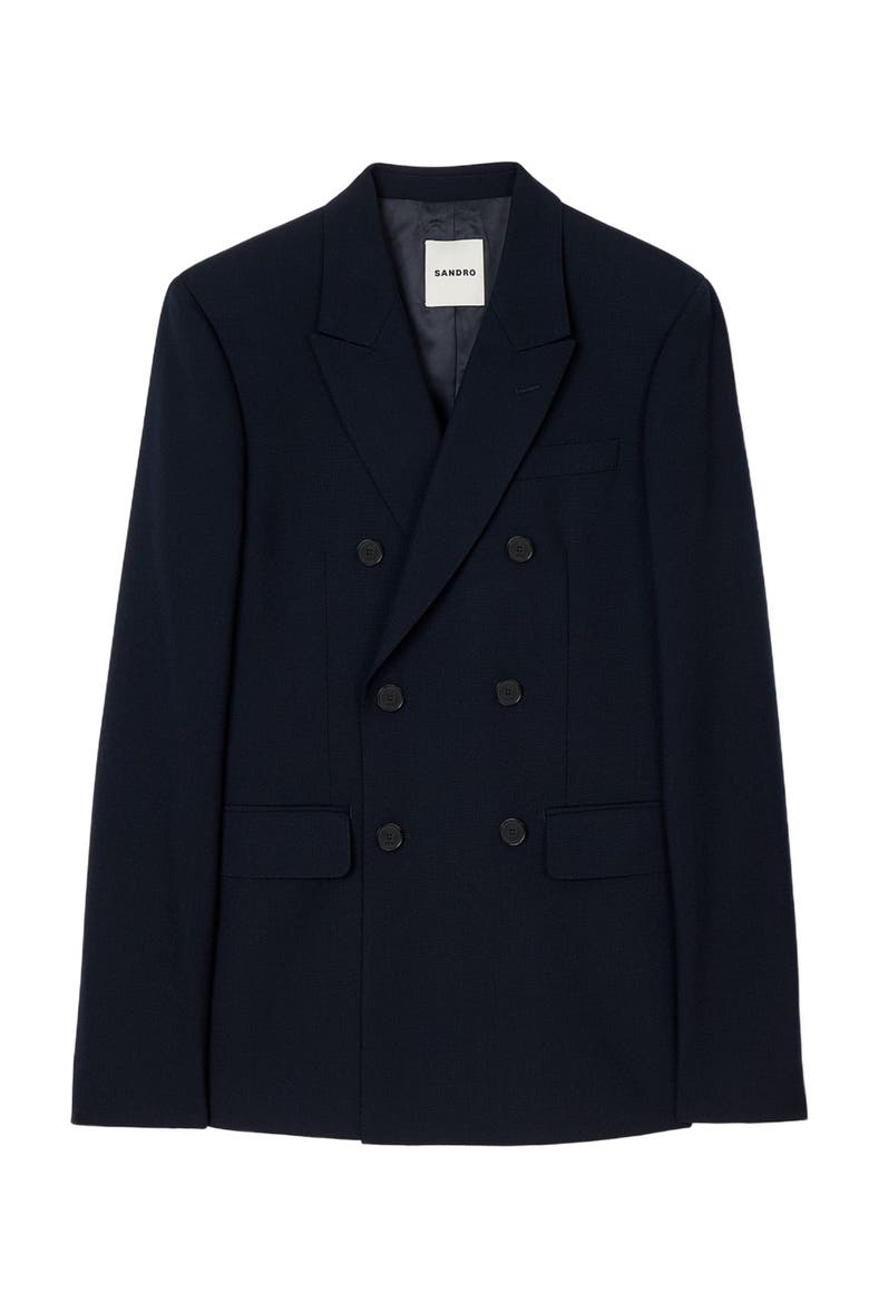 Double-breasted suit jacket, Alternate, color, Navy blue