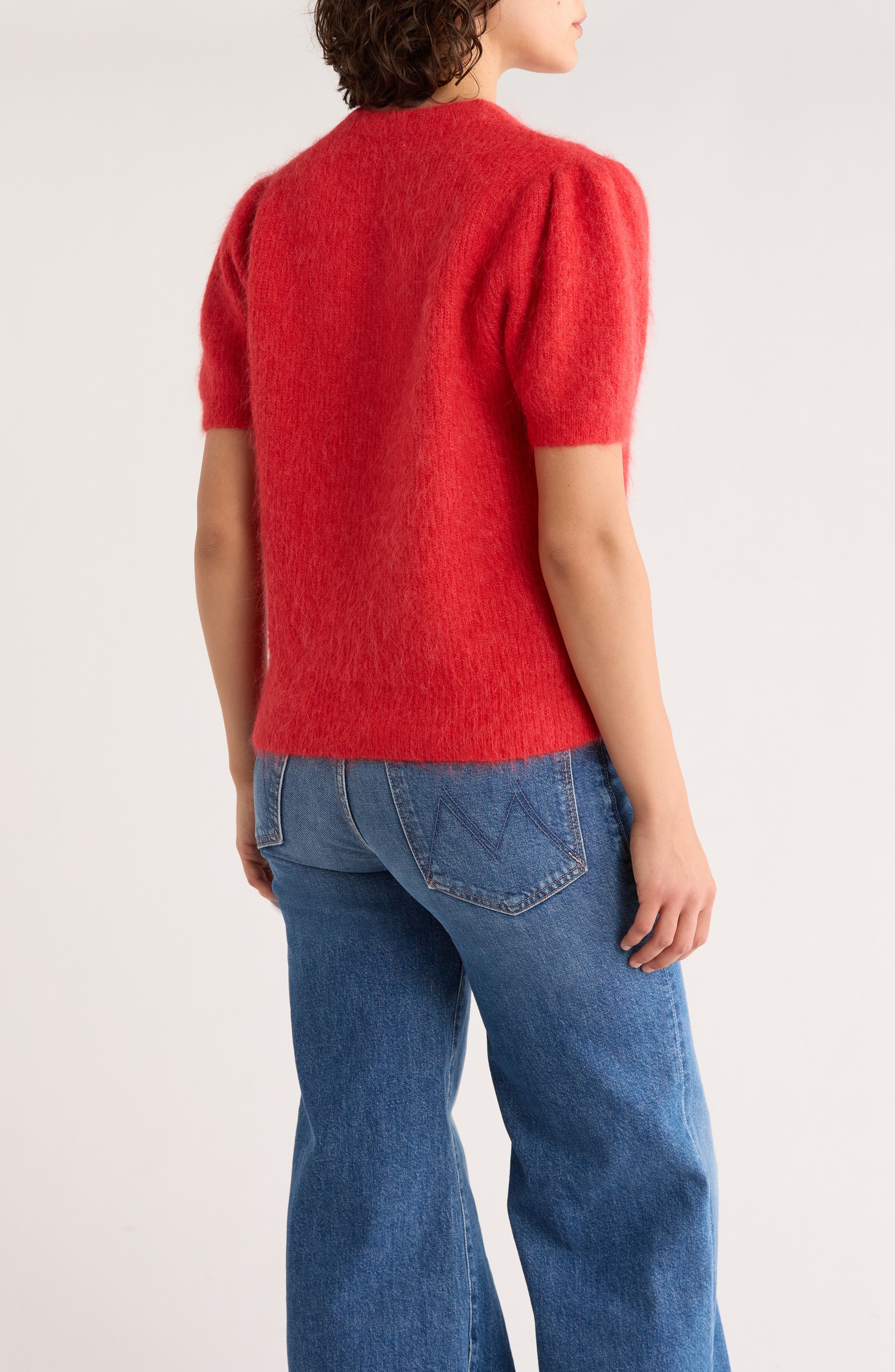 Puff Short Sleeve Suri Alpaca Blend Sweater - image 2