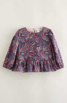 Nordstrom Kids' Bow Front Peplum Cotton Top