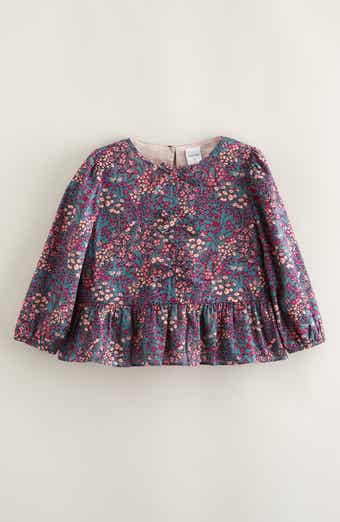 Nordstrom Kids' Bow Front Peplum Cotton Top