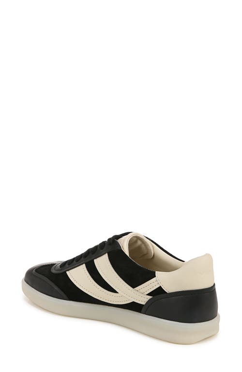Vince Women's Oasis Ii Moonlight Contrast Low Top Suede & Leather Sneakers In Black New