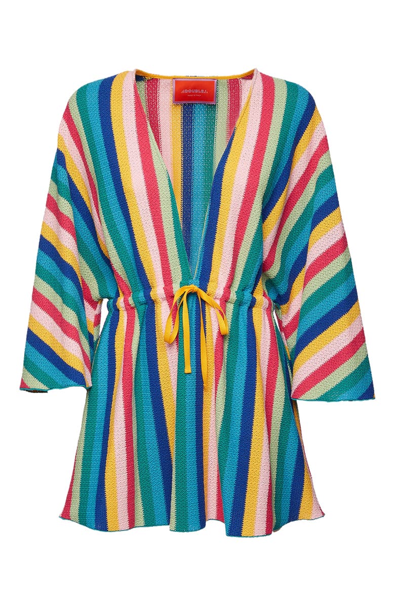 La DoubleJ Costiera Mini Dress Multicolor Turquoise, Alternate, color, Multicolor Turquoise