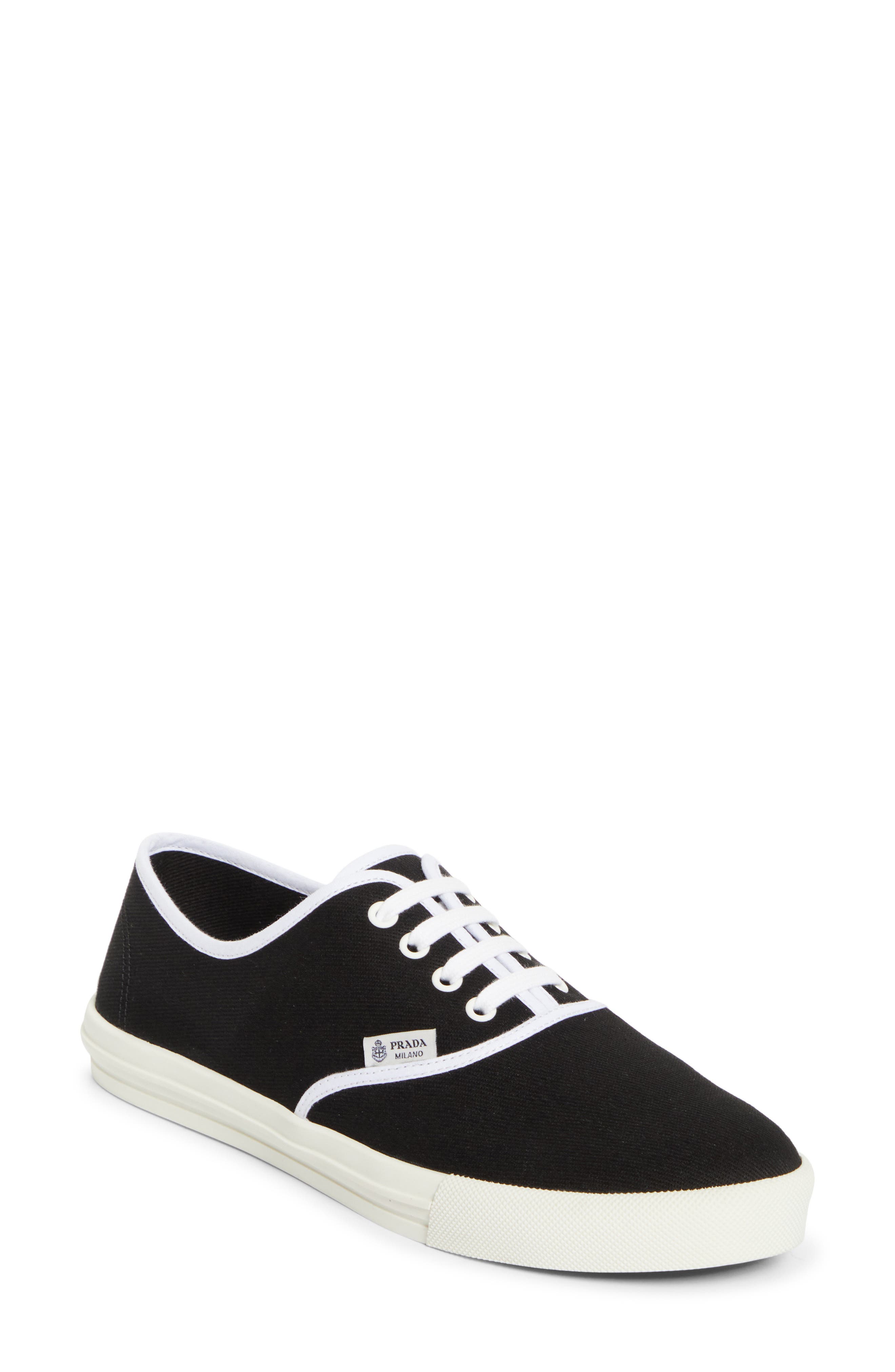 Prada Canvas Low Top Sneaker, Main, color, Black