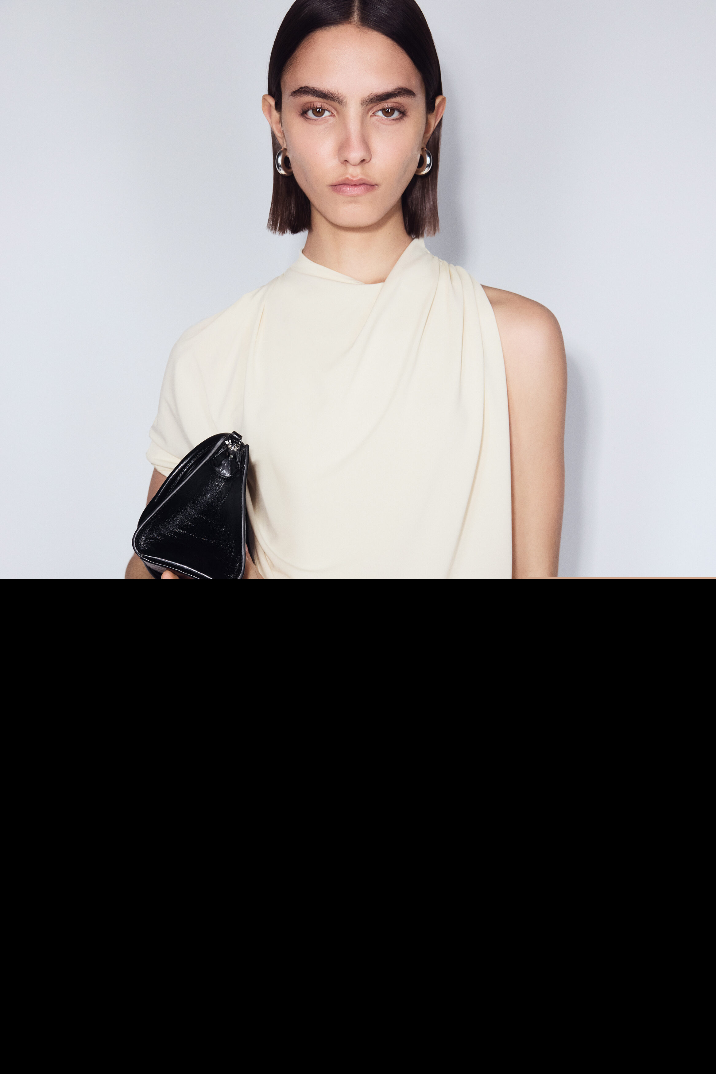 H&M Cape-detail Jersey Dress, Alternate, color, Pale Yellow