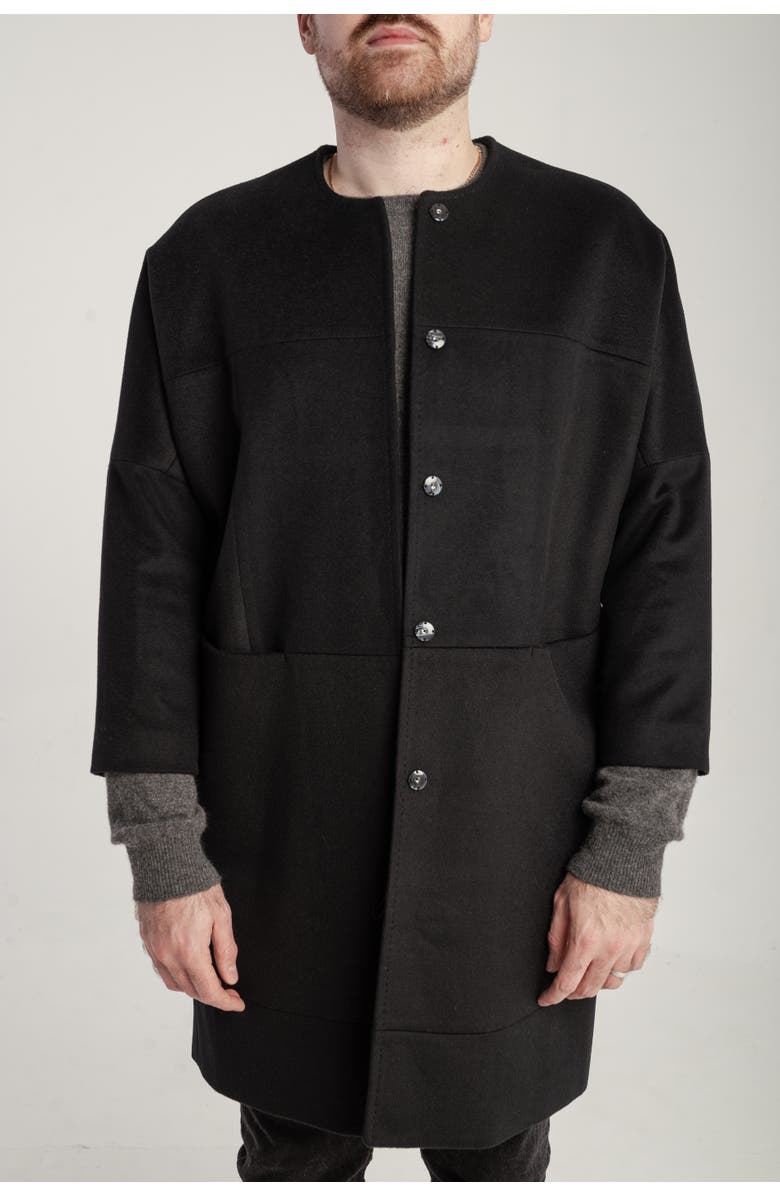 1982 Cashmere Crew Neck Coat, Alternate, color, Black