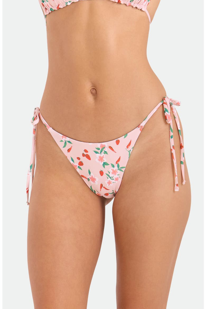Sweet & Spicy Side Tie Reversible Bikini Bottoms, Alternate, color, BLACK/ PINK