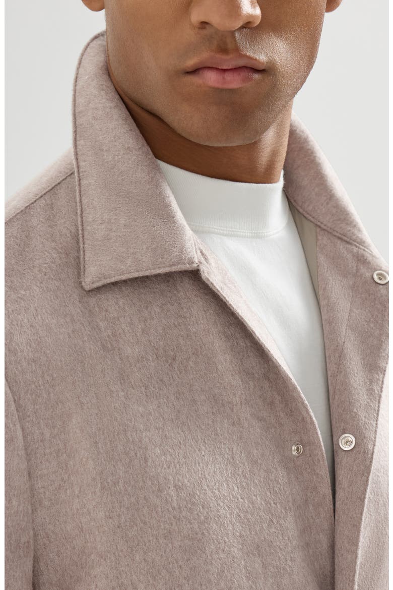 Cashmere flannel outerwear jacket, Alternate, color, Light Brown