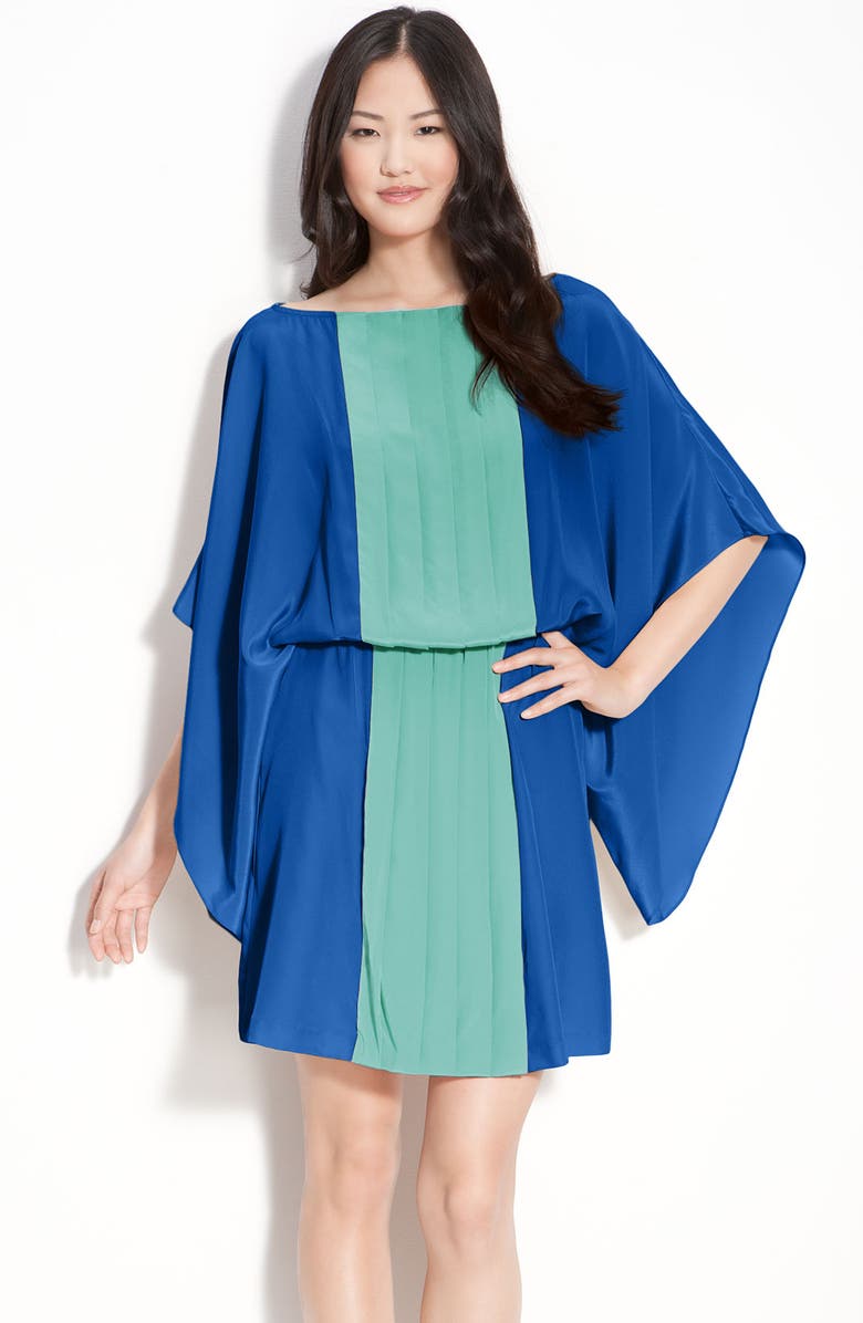 Donna Morgan Pleat Front Kimono Sleeve Dress, Main, color,