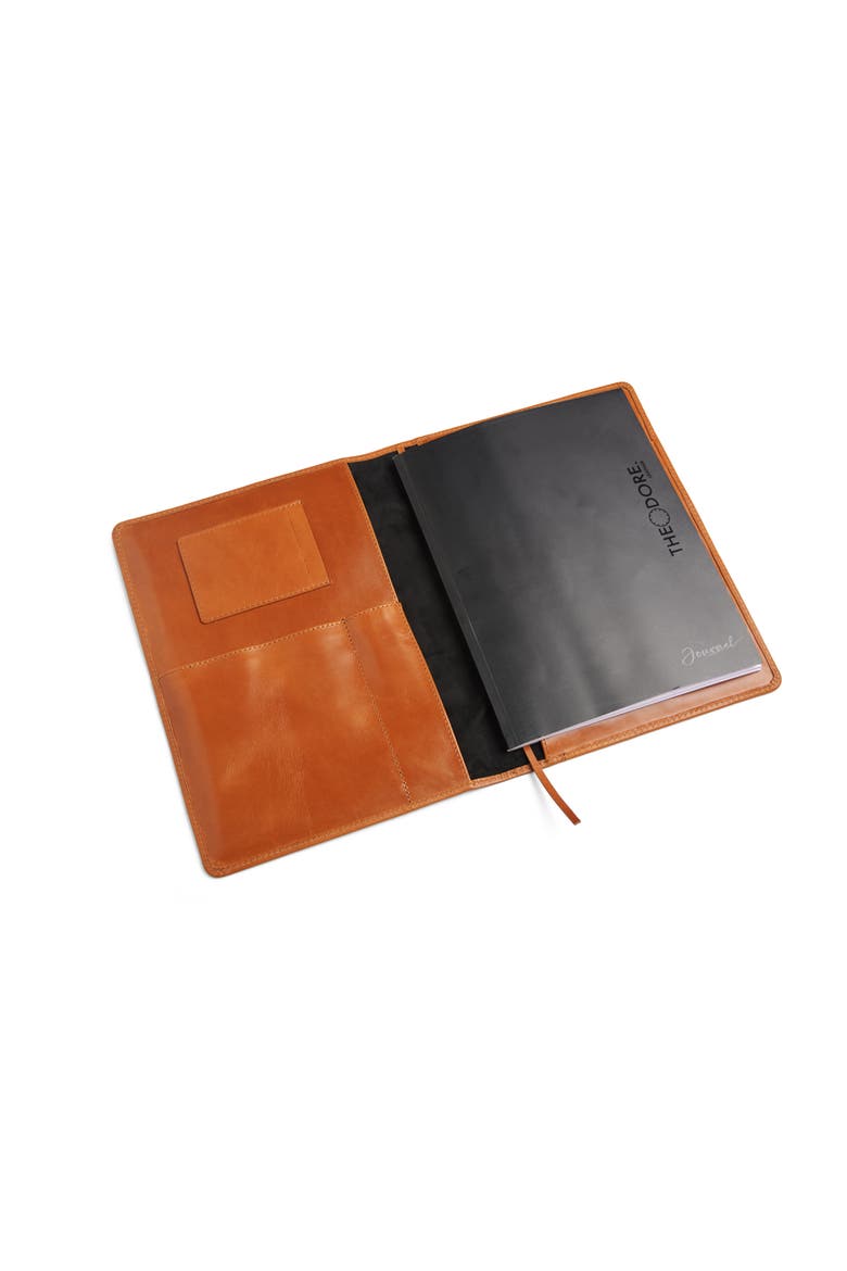 Theodore B5 Journal Cover & Padfolio, Alternate, color, Cognac Brown