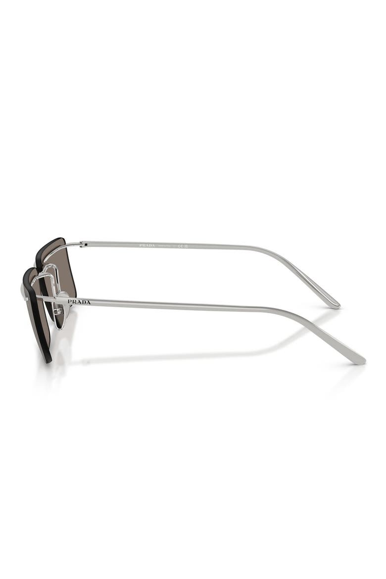 60mm Rectangular Sunglasses, Alternate, color, SILVER / LIGHT GREY SILVER