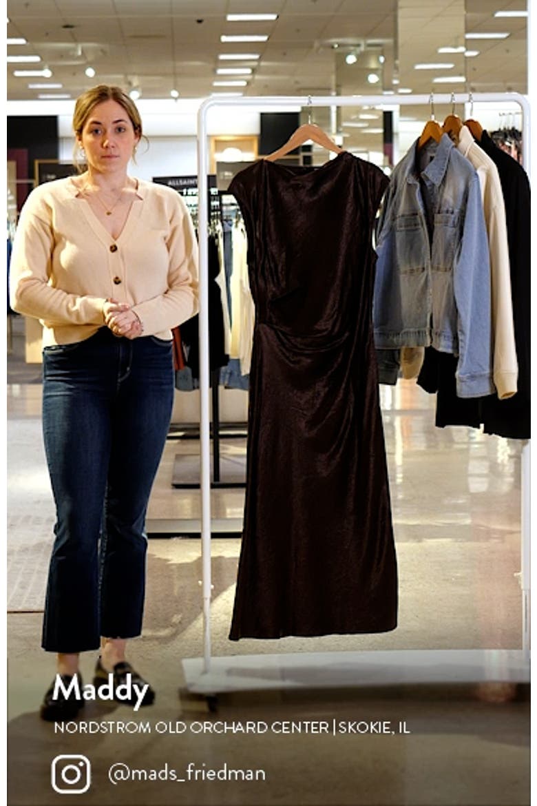 Cap Sleeve Satin Midi Dress video