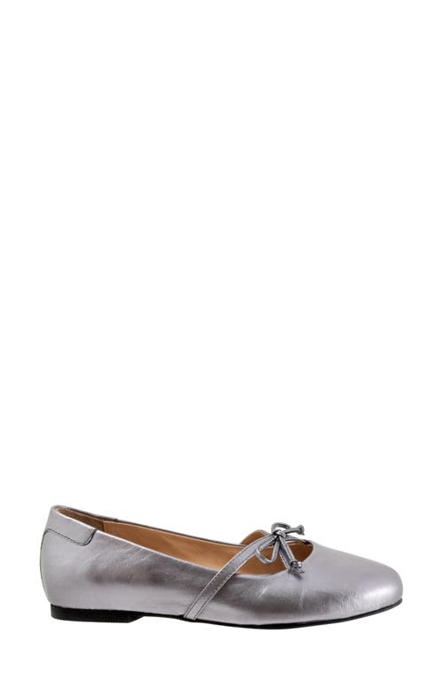 Trotters Carissa Ballet Flat In Pewter