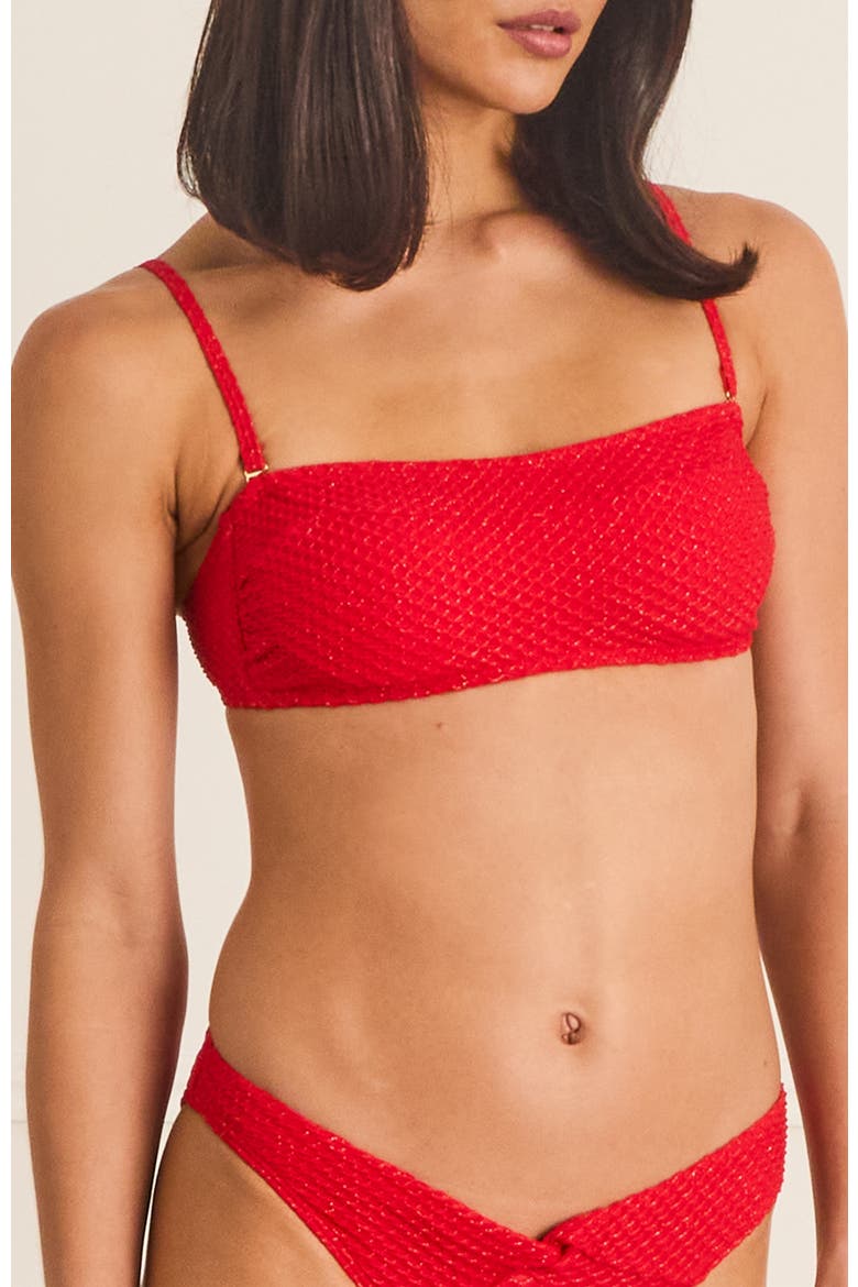 Straight Front Mia Bandeau, Alternate, color, Red