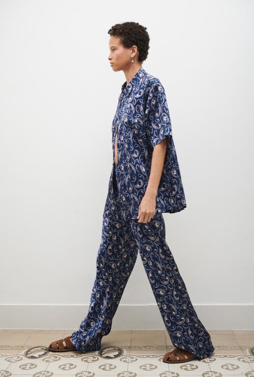 Silk Laundry Bias Cut Pants Hounds Paisley In Hounds Paisley