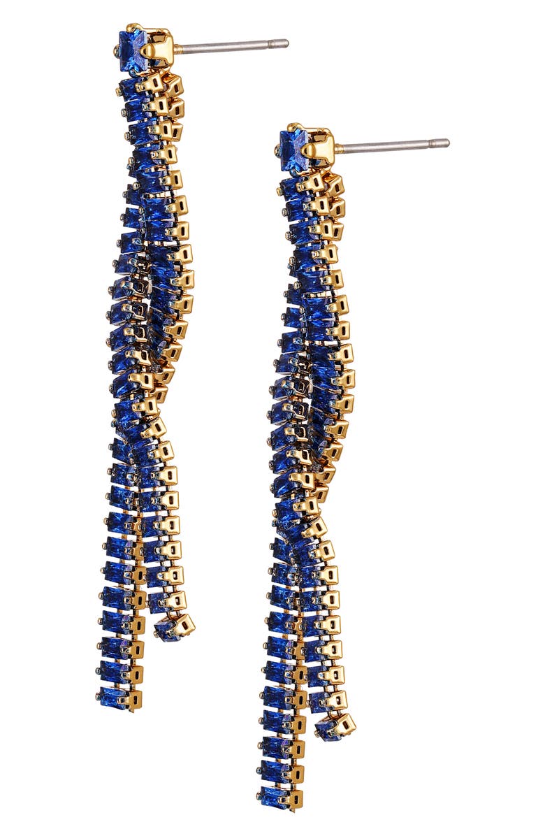 Vince Camuto Crystal Drop Earrings, Alternate, color, Gold Tone