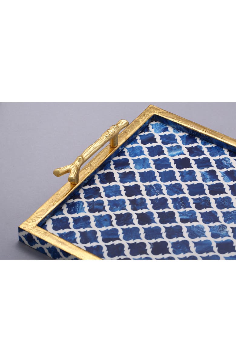 Tiramisu Handmade Decorative Resin Accent Tray, Alternate, color, Blue