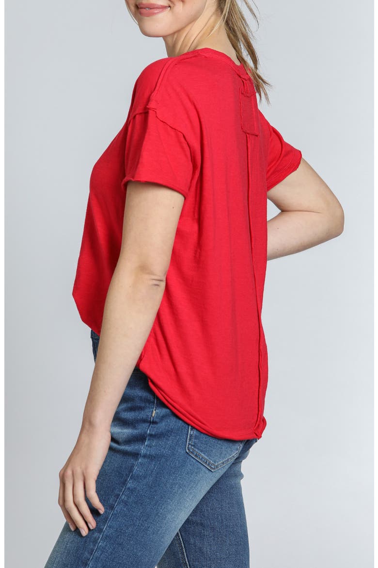 Boyfriend Cotton T-shirt, Alternate, color, ROCCO RED