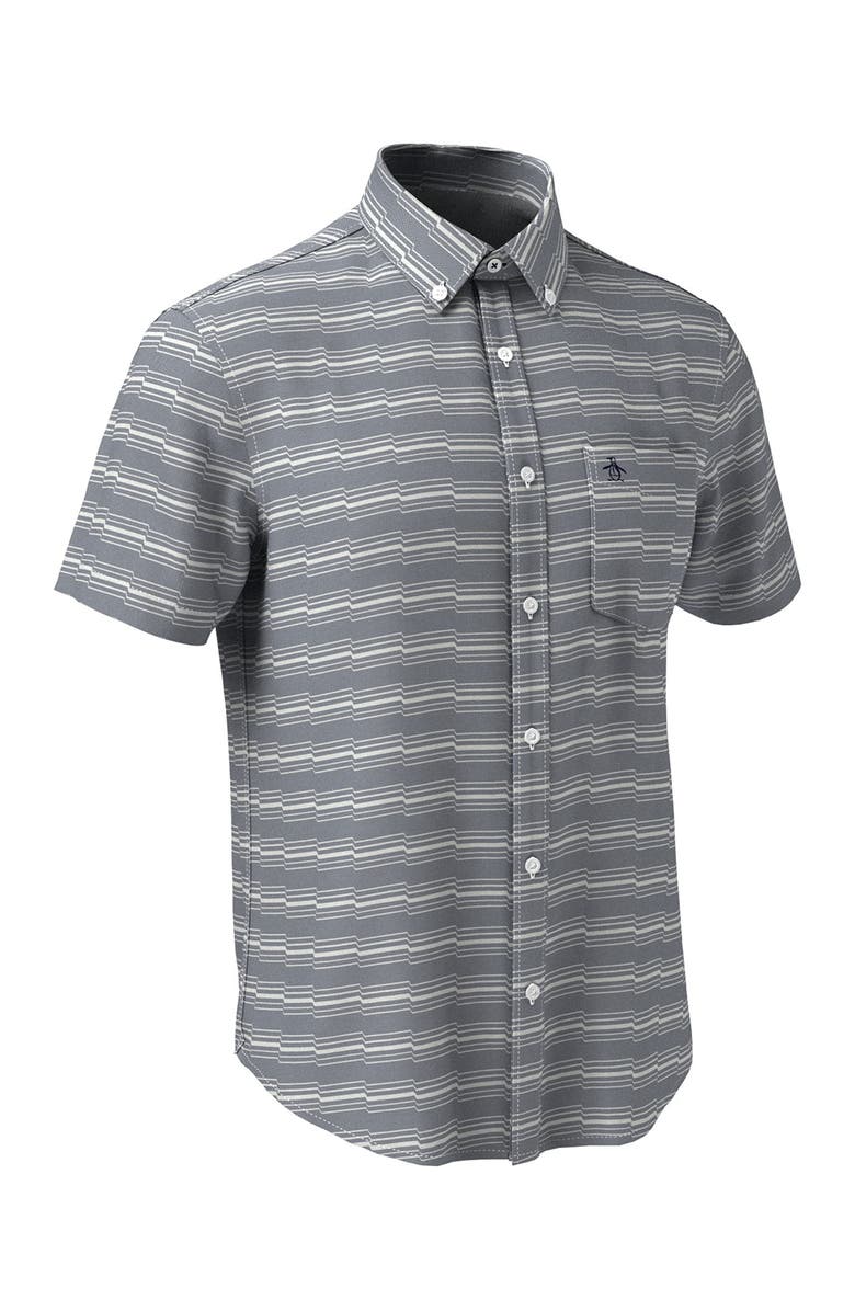 Original Penguin Zig-Zag Stripe Short Sleeve Heritage Fit Shirt, Alternate, color, 