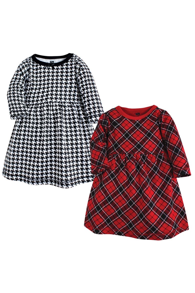 Two-piece Long-sleeve Dresses Set, Main, color, Black Red Plaid