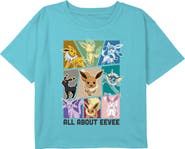 POKEMON Girl's Pokemon All About Eeveelutions Graphic Cropped T-Shirt