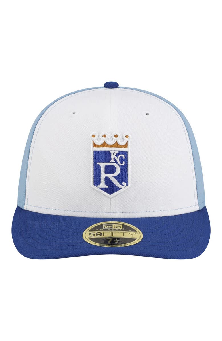 New Era Men's New Era  White/Blue Kansas City Royals Authentic Collection On-Field Low Profile 59FIFTY Fitted Hat, Alternate, color, White