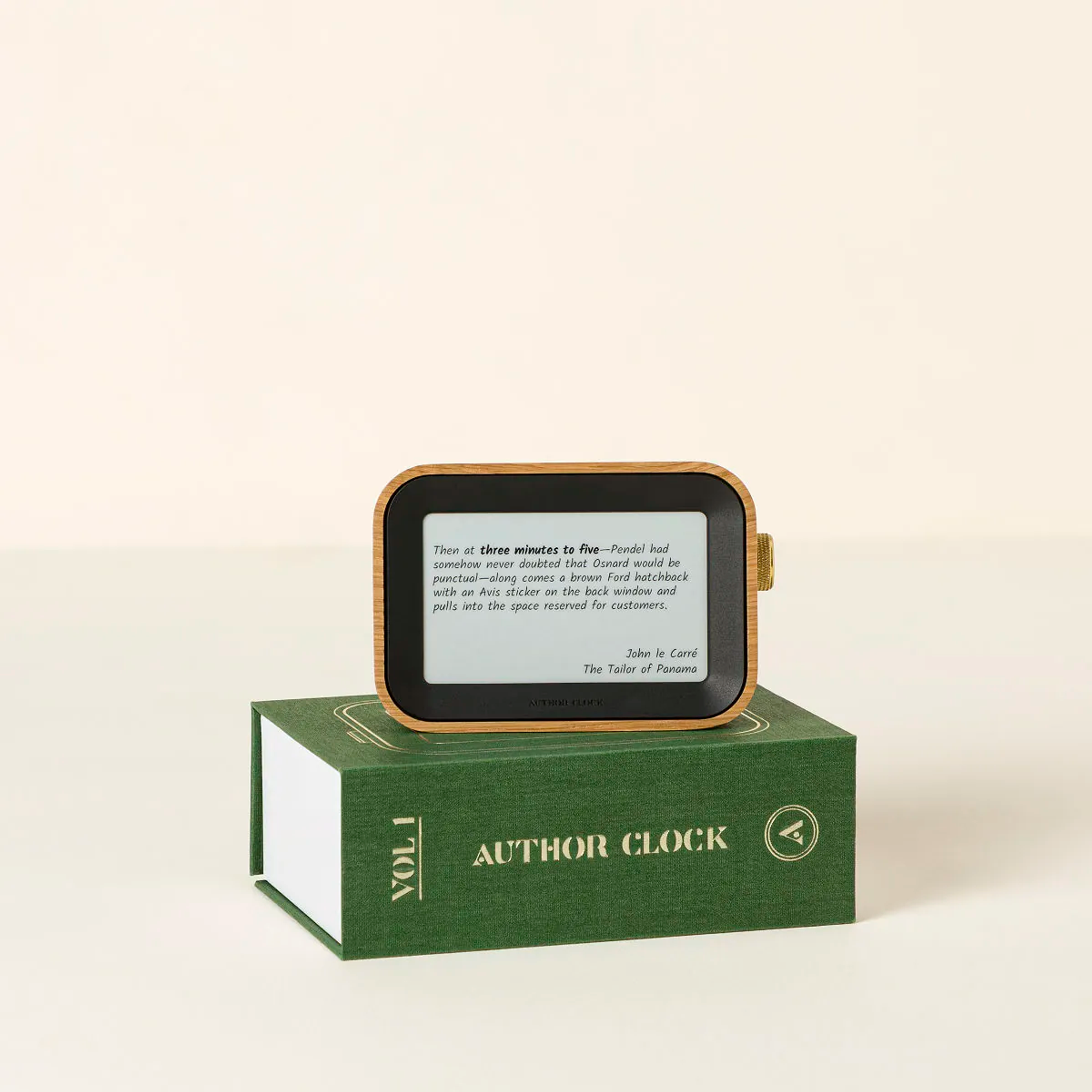 Uncommon Goods Literary Clock by Author Clock - Dark Brown Frame