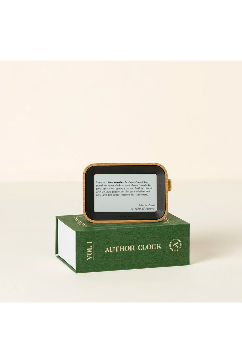 Literary Clock by Author Clock, Main, color, Dark Brown Frame