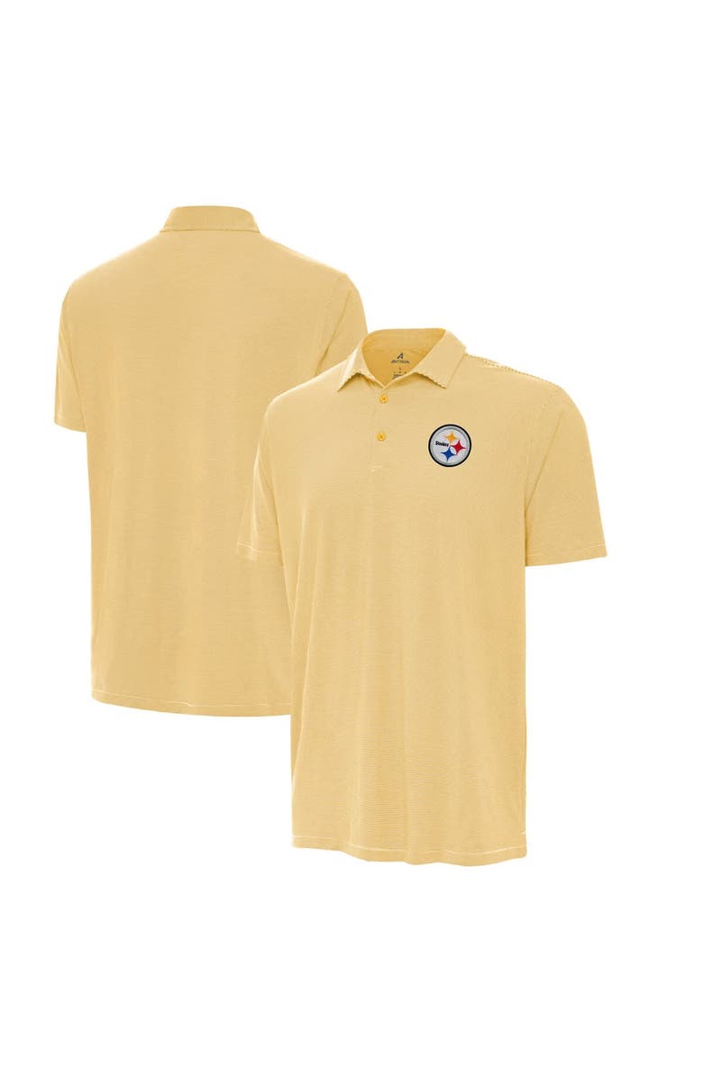 ANTIGUA Men's Antigua Gold/White Pittsburgh Steelers Twine Performance Polo, Alternate, color, 