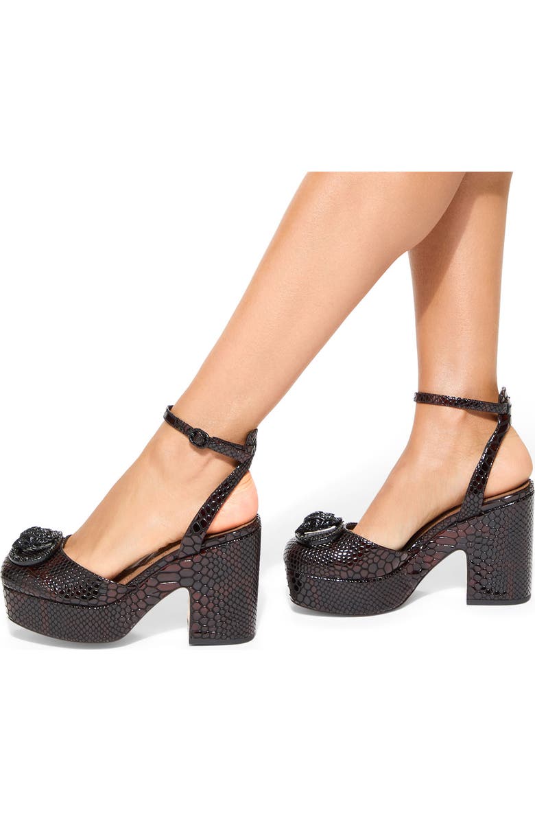 Kurt Geiger London Chelsea Ankle Strap Platform Pump, Alternate, color, Charcoal