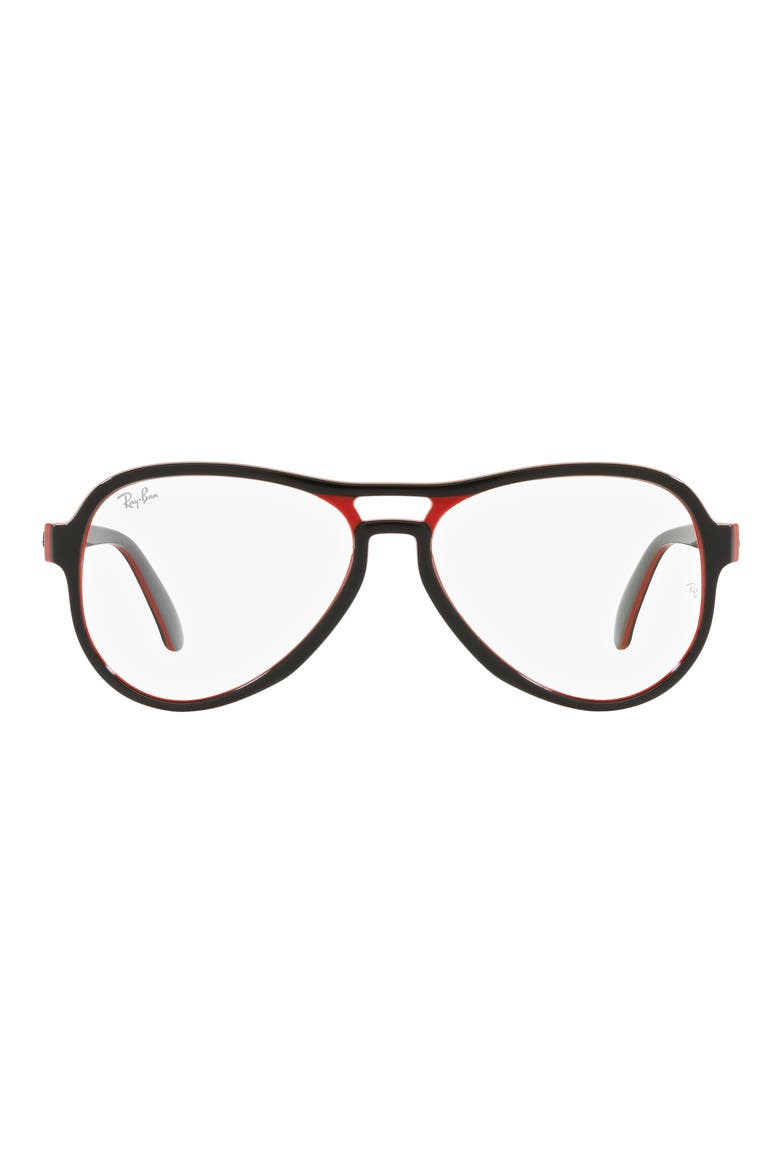 58mm Aviator Optical Glasses, Main, color, BLACK