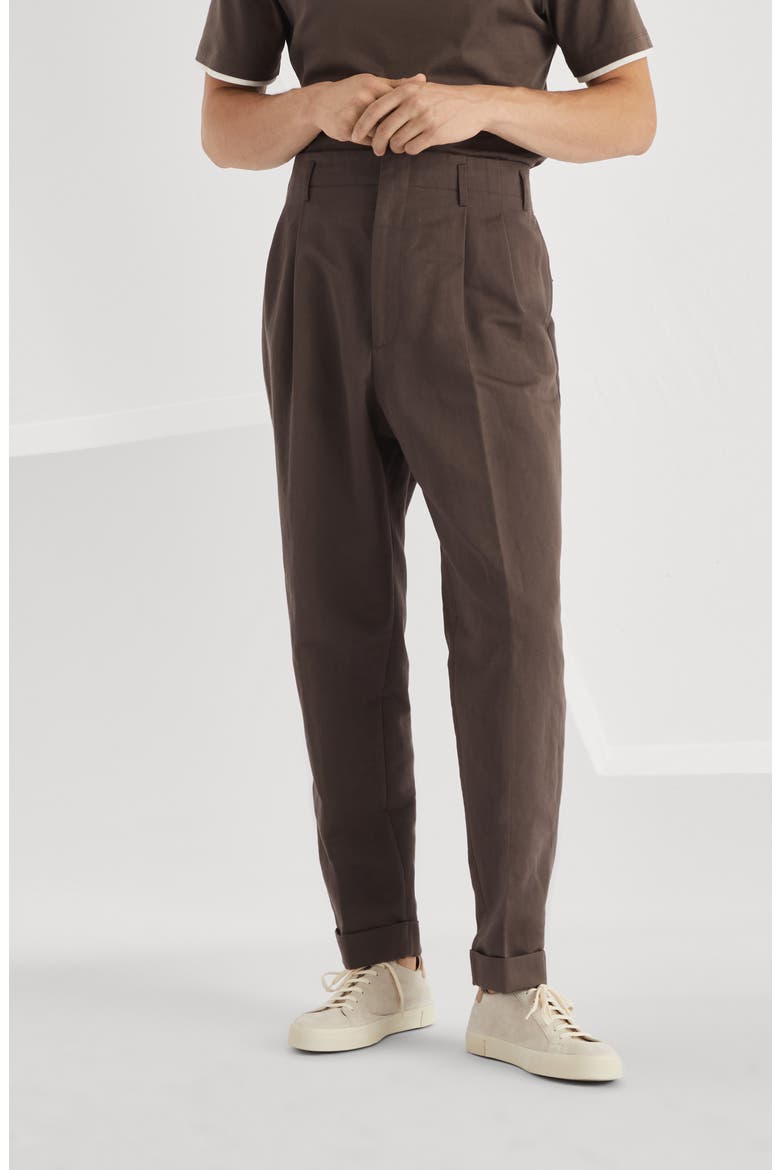 Gabardine trousers, Alternate, color, Coffee