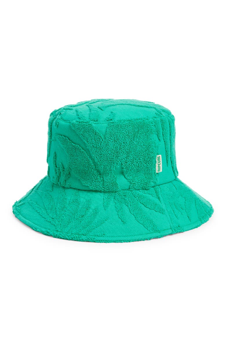 Sun Rays Terry Cloth Bucket Hat, Main, color, GREEN