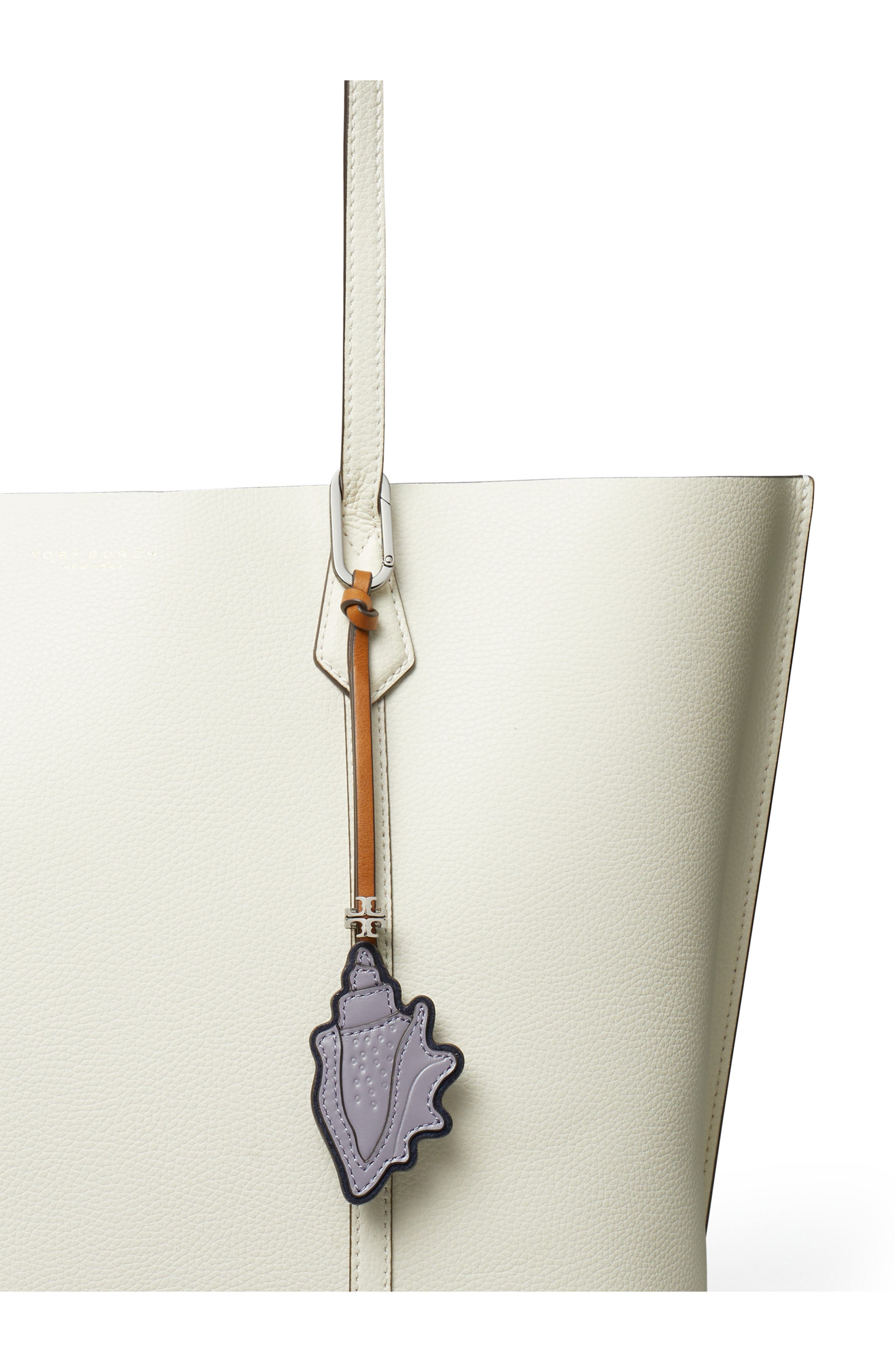 Tory Burch Conch Shell Leather Bag Charm, Alternate, color, Purple Multi