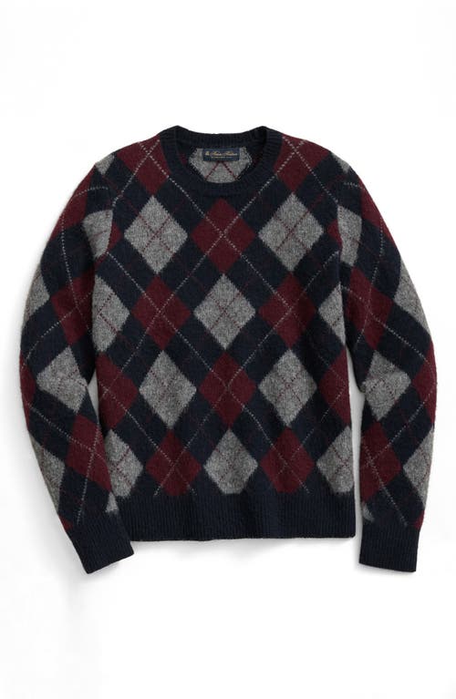 Brooks Brothers Brushed Wool Argyle Sweater In Multi