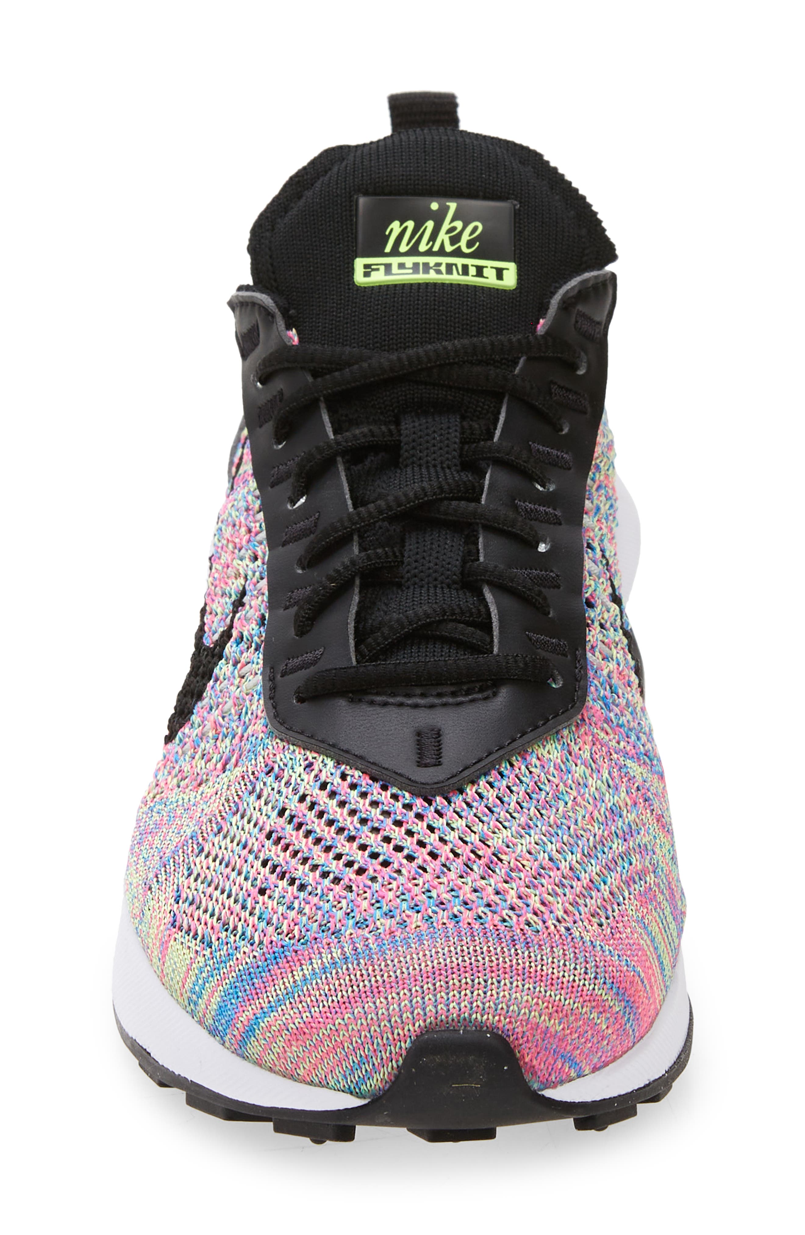 Nike Air Max Flyknit Racer Sneaker, Alternate, color, Green/ Black/ Pink/ Blue