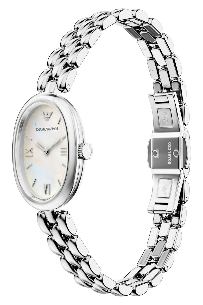 Small Sinfonia Mother-of-Pearl Bracelet Watch, 22mm x 28.2mm, Alternate, color, SILVER