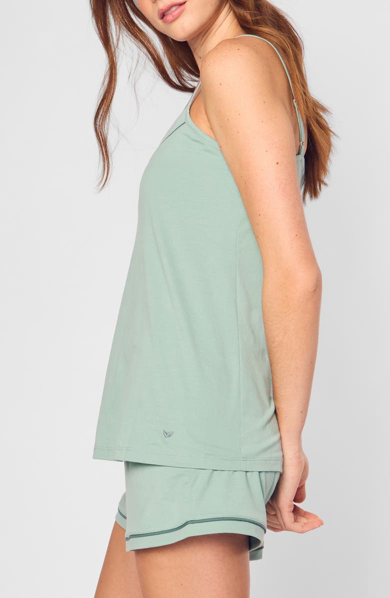 Petite Plume Sylvie Luxe Pima Cotton Short Pajamas, Alternate, color, Green
