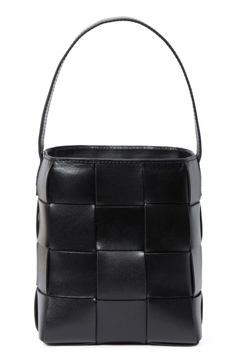 Laith Woven Leather Bucket Bag
