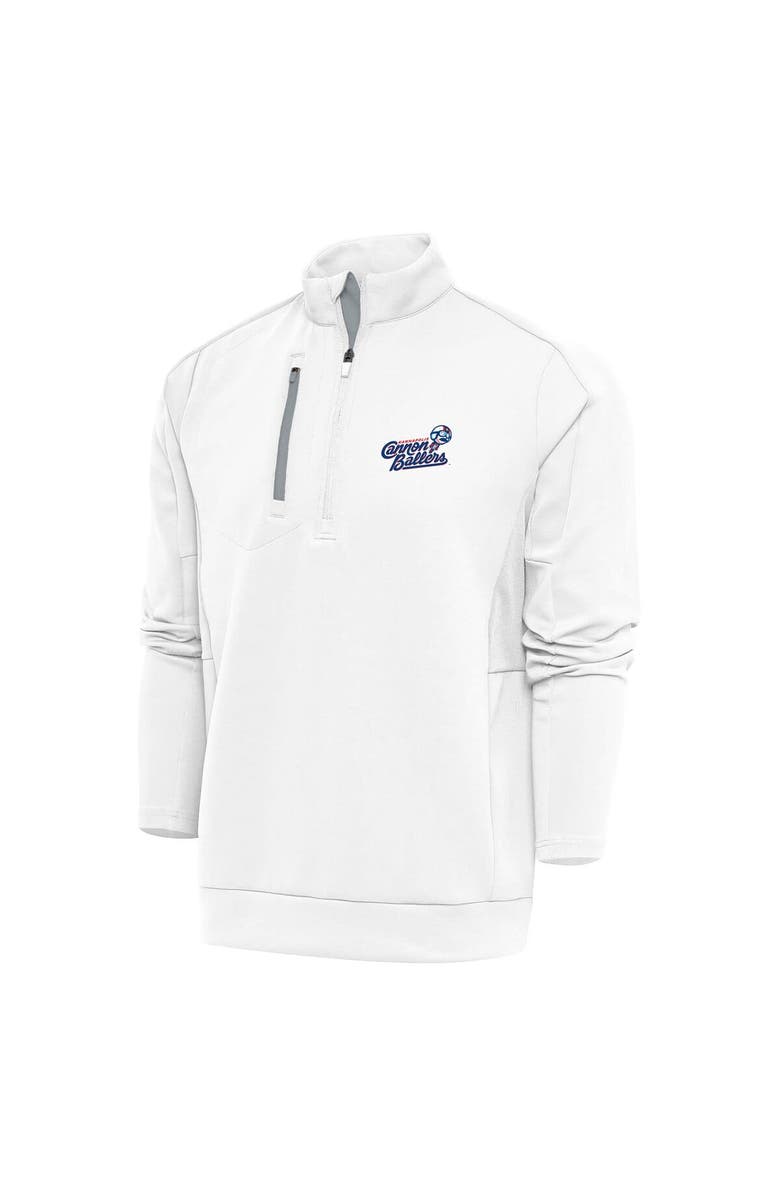 ANTIGUA Men's Antigua  White Kannapolis Cannon Ballers Generation Quarter-Zip Pullover Top, Main, color, 