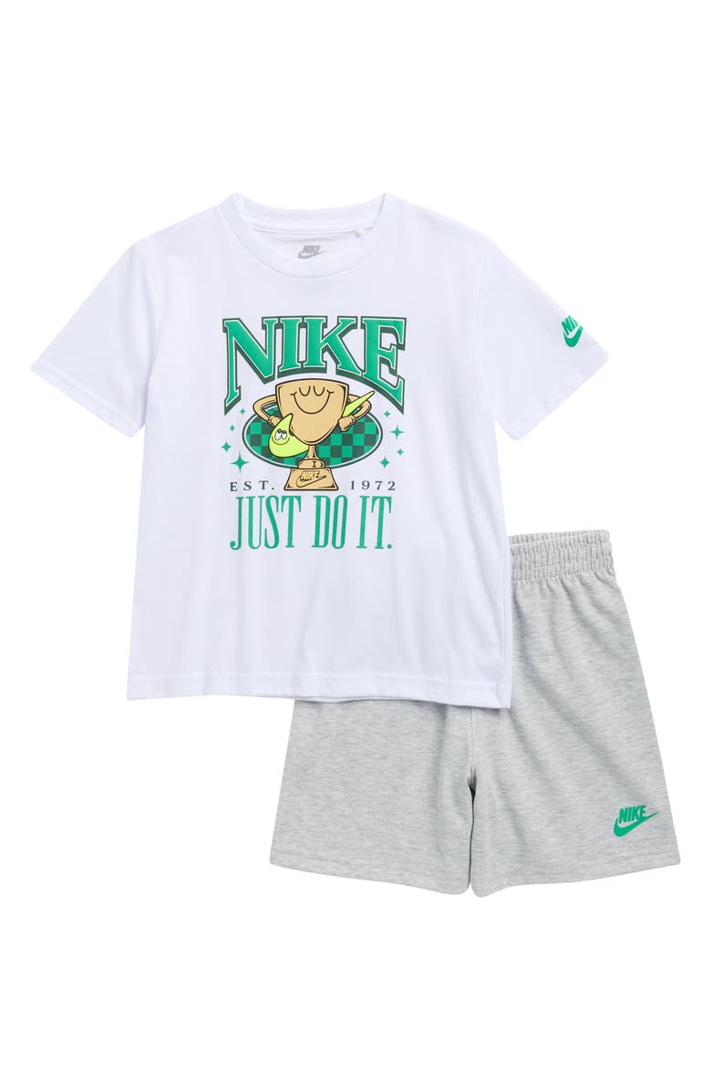 Nike Kids' Sportswear T-Shirt & Shorts Set, Main, color, Light Smoke Gray Heather