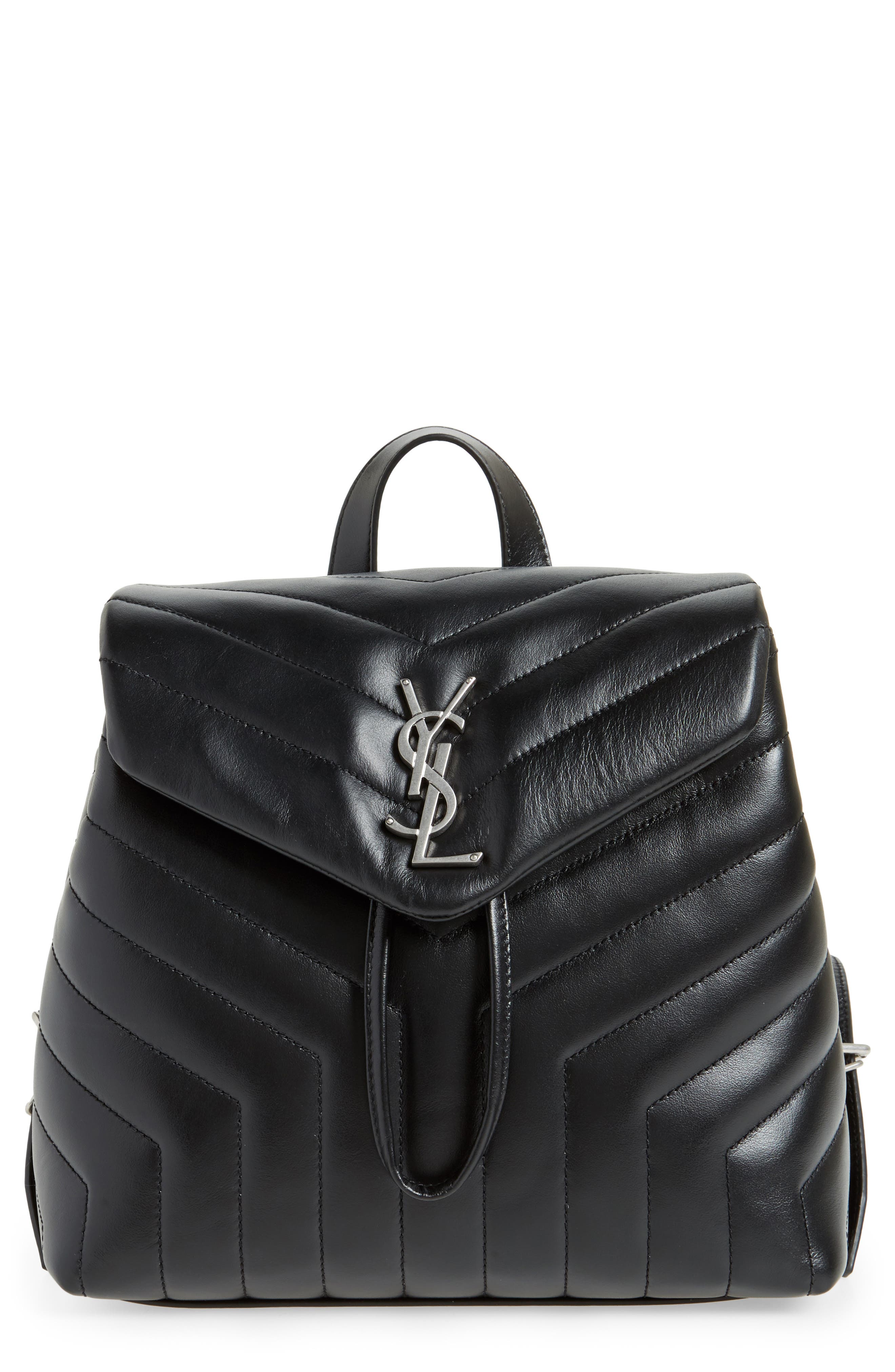 Saint Laurent Small Loulou Quilted Calfskin Leather Backpack, Main, color, 