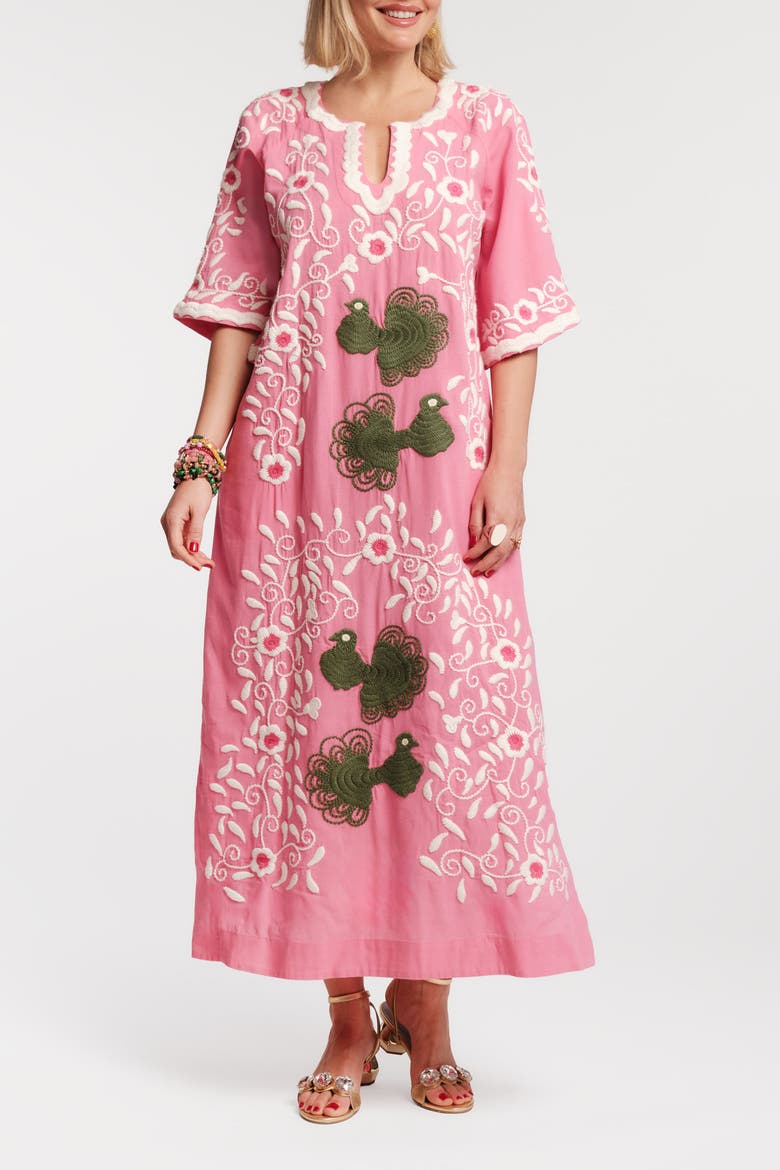 Peacock Caftan, Main, color, Pink/Multi