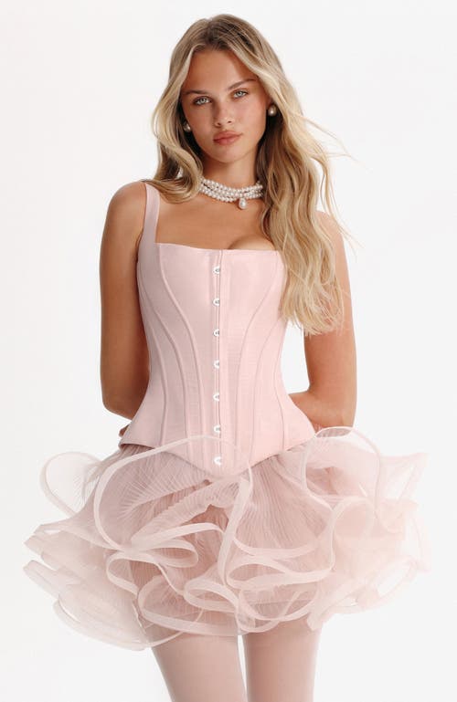 Milla Structured Low Waist Taffeta Corset In Pink