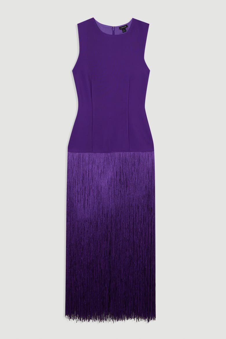 Tassel Hem Knitted Dress, Alternate, color, Purple
